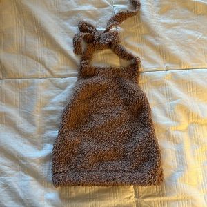 SKIMS cozy knit Rose Clay Halter Top